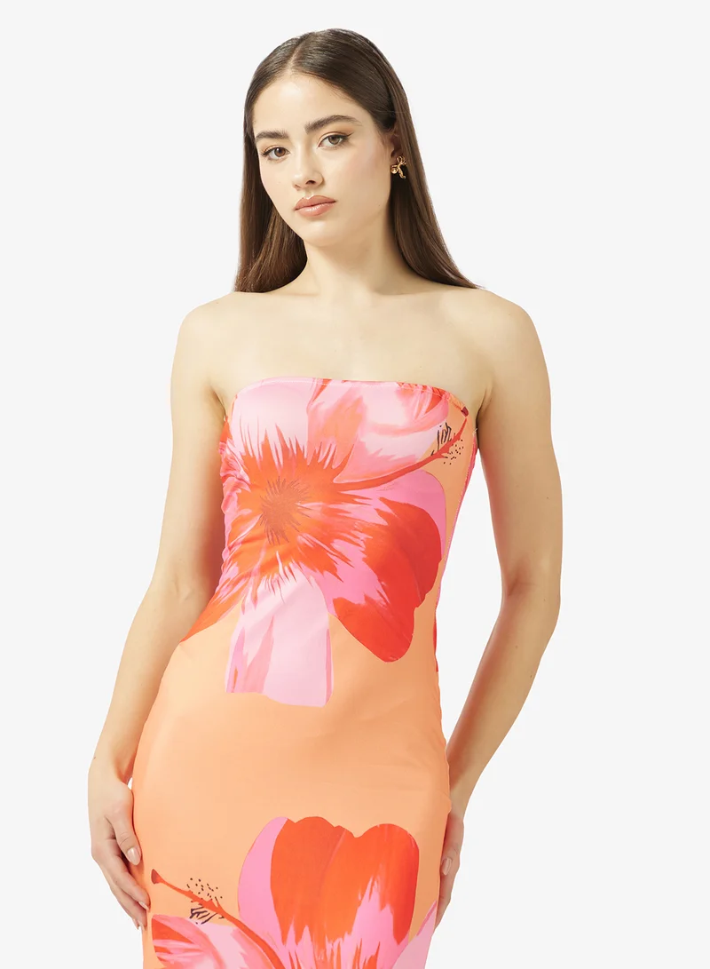Ginger Bandeau Floral Bodycon Dress